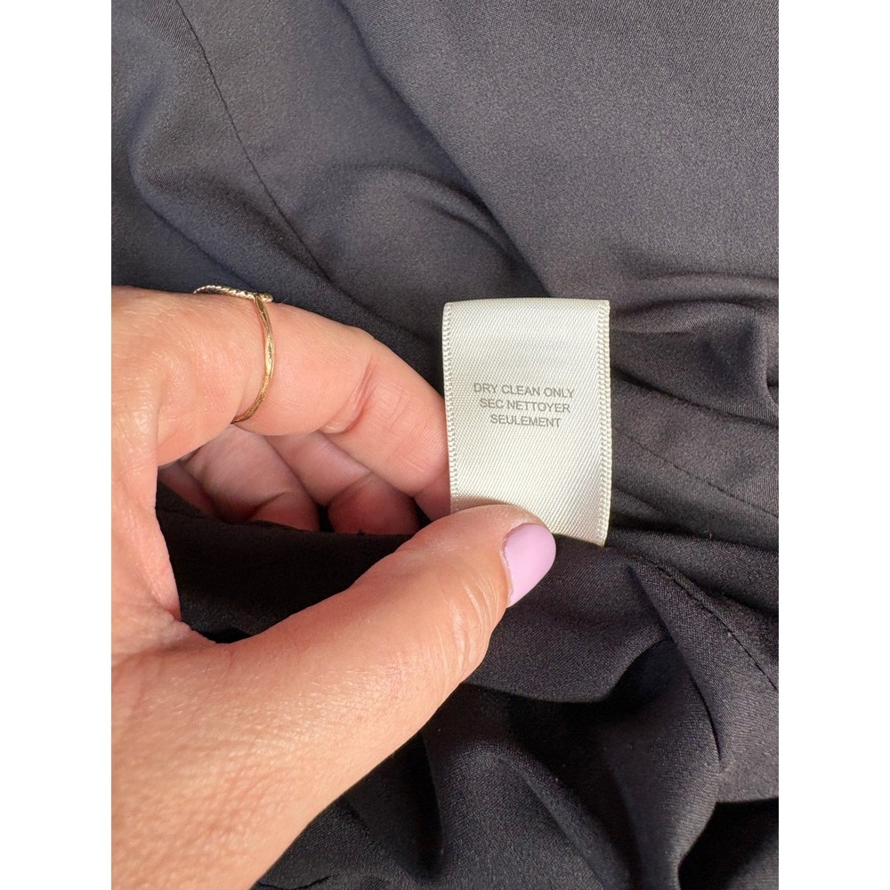 Rebecca Taylor Black Daria Peplum V Neck Fluttler Sleeve Mini Dress - 4 - Picture 7 of 8